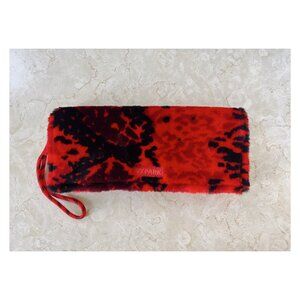 Ivy Park Adidas Red Patent and Faux Fur Clutch Beyonce Colab
